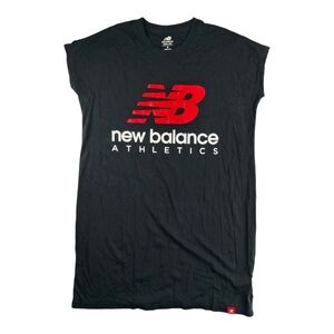 New Balance Athletics Sleeveless Tee Dress / Long Tee – Black Red Logo (S)